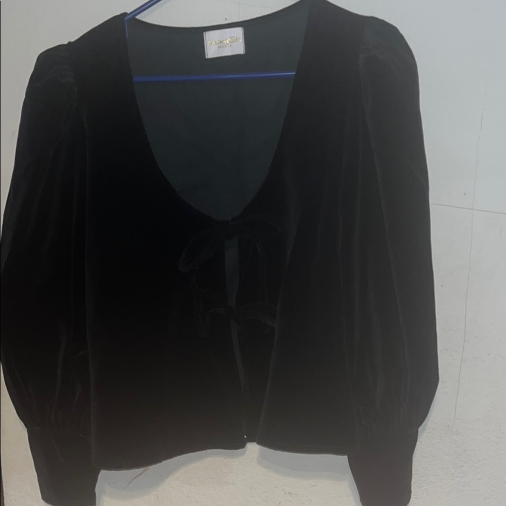 Elegant Black Velvet Blouse